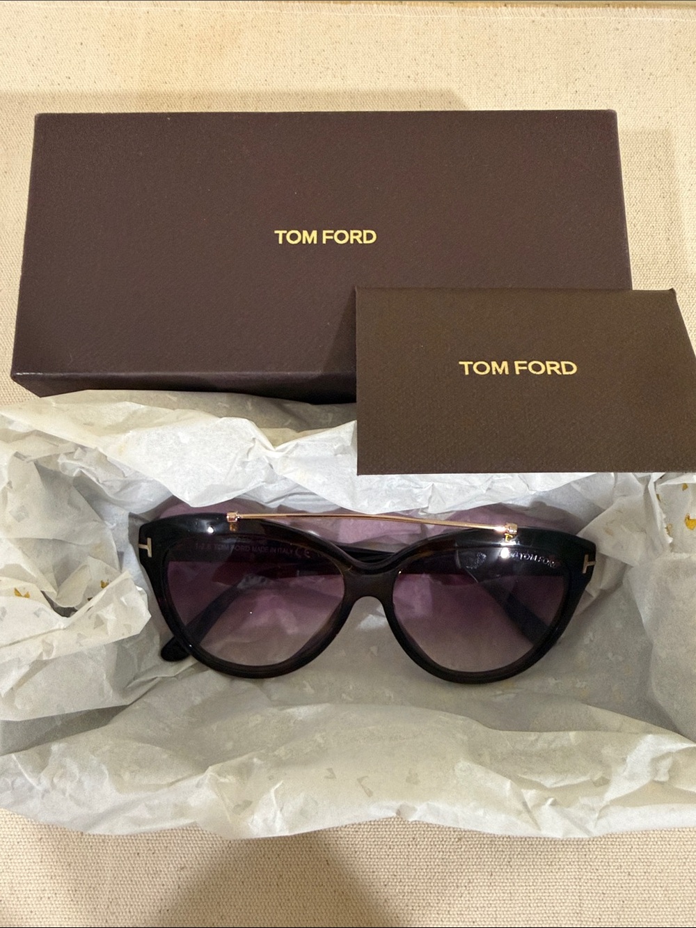 Authentic Tom Ford Tortoiseshell Cat-Eye Sunglasses - Gradient Lenses Unisex